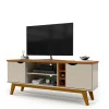 Rack Para TV Sala 65 Polegadas 160cm Prism 1.6 Patrimar Off White/Cumaru