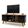 Rack Para TV Sala 50 Polegadas 160cm Prism 1.6 Patrimar Preto/Cinamomo