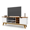 Rack Para TV Sala 75 Polegadas 180cm Prism 1.8 Patrimar Branco/Cumaru