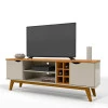 Rack Para TV Sala 75 Polegadas 180cm Prism 1.8 Patrimar Off White/Cinamomo