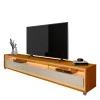 Rack Com LED Pra TV 75 Polegadas 212cm Requinte Rodízios Gelius Naturale/Off White