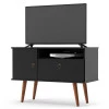 Rack Pequeno Retrô TV 32 Polegadas 90cm Yan Patrimar Preto