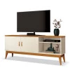 Rack Sala Estar 160cm TV 60 Polegadas Gara EAX Móveis Off White/Cedro