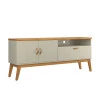 Rack Pequeno 136cm Quarto Sala Para TV 55 Sirius 1.4 Patrimar Off White/Cinamomo