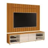 Rack Com Painel Ripado Brise TV 75 Polegadas 218cm Thor 2.2 EDN Cedro/Off White