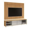 Rack Com Painel Ripado Brise TV 75 Polegadas 218cm Thor 2.2 EDN Freijo/Fendi
