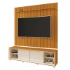 Rack Com Painel Ripado Brise TV 75 Polegadas 180cm Thor 1.8 EDN Cedro/Off White