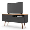 Rack Retrô Para TV 46 Polegadas 137cm Topázio Patrimar Grafite/Cinamomo