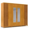 Guarda Roupa Casal Com Espelho 6 Portas 273cm x 240cm Absolut Gelius Naturale/Ripado