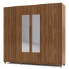Guarda Roupa Casal 6 Portas Com Espelho 2.5 Alpha Gelius Nogueira