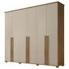Guarda Roupa Casal 6 Portas 263cm Com Pés Amsterdã RV Móveis Cinamomo/Off White