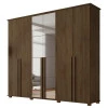 Guarda Roupa Casal 263cm 6 Portas Com Espelho Amsterdã RV Móveis Freijo