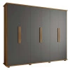Guarda Roupa Casal 6 Portas 271cm Canada RV Móveis Cinamomo/Grafite