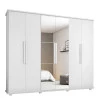 Guarda Roupa 6 Portas com Espelho 271cm Canada RV Móveis Branco