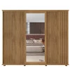Guarda Roupa Casal Portas de Correr 271cm com Espelho Espanha RV Móveis Cinamomo Ripado