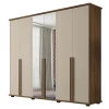 Guarda Roupa 6 Portas com Espelho 271cm Estrela RV Móveis Freijo/Off White