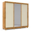 Guarda Roupa Casal Grande Espelhado 3 Portas Imperial Gelius Madeirado/Off White