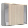 Guarda Roupa Casal Grande Com Espelho 273x235x64 Inovação Gelius Cinza/Ipê