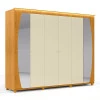 Guarda Roupa Casal Grande 273x242x64 Com Espelho e Pés Inovação Gelius Naturale/Off White