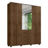 Guarda Roupa 190cm 5 Portas Com Espelho Las Vegas RV Móveis Freijo