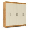 Guarda Roupa Casal 200cm 6 Portas 3 Gavetas Madri Gelius Madeirado/Off White