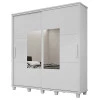 Guarda Roupa Casal 228cm Portas Correr Com Espelho Monte Carlo RV Móveis Branco
