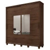 Guarda Roupa Casal 228cm Portas Correr Com Espelho Monte Carlo RV Móveis Noce
