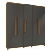 Guarda Roupa Casal 228cm 5 Portas Munique RV Móveis Cinamomo/Grafite
