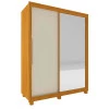 Guarda Roupa Pequeno Solteiro 149x226 com 2 Portas 1 Porta Espelho e Pés Royale Gelius Naturale/Off White