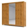 Guarda Roupa Grande Casal 3 Portas Correr 1 Porta de Espelho e Pés 228x226 Royale Gelius Madeirado