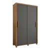 Guarda Roupa Pequeno 136cm Solteiro 2 Portas Correr Suécia RV Móveis Cinamomo/Grafite