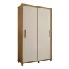 Guarda Roupa Pequeno 136cm Solteiro 2 Portas Correr Suécia RV Móveis Cinamomo/Off White