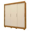 Guarda Roupa Solteiro 3 Portas Correr Viena Gelius Madeirado/Off White