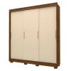 Guarda Roupa Solteiro 3 Portas Correr Viena Gelius Nogueira/Off White