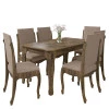 Conjunto Mesa de Jantar Luis XV Com 06 Cadeiras 160x90 Onix RV Móveis Amadeirado
