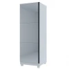 Sapateira Com Porta de Espelho 225cm x 63cm Gold Gelius Branco Acetinado