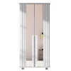 Sapateira Ripada Portas de Espelho 91x195 Requinte RV Móveis Branco