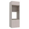 Módulo Torre Micro-Ondas Forno 70cm x 208cm 100% MDF Cozinha Modulada Gold Robel Fendi/Aspen