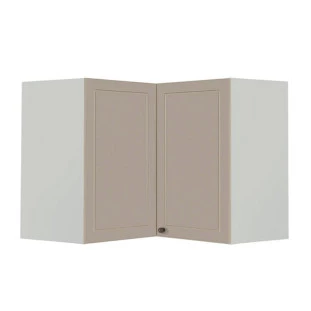 Módulo Armário Aéreo Canto L 68x96x56cm 100% MDF Cozinha Provence Robel Branco/Fendi Matte