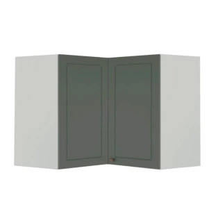 Módulo Armário Aéreo Canto L 68x96x56cm 100% MDF Cozinha Provence Robel Branco/Salvia Matte