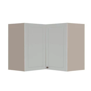 Módulo Armário Aéreo Canto L 68x96x56cm 100% MDF Cozinha Provence Robel Fendi/Branco Matte