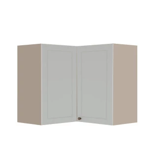 Módulo Armário Aéreo Canto L 68x76x34cm 100% MDF Cozinha Provence Robel Fendi/Branco Matte