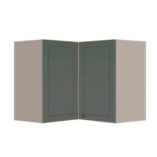 Módulo Armário Aéreo Canto L 68x96x56cm 100% MDF Cozinha Provence Robel Fendi/Salvia Matte
