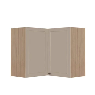 Módulo Armário Aéreo Canto L 68x76x34cm 100% MDF Cozinha Provence Robel Hanover/Fendi Matte