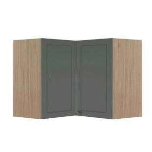Módulo Armário Aéreo Canto L 68x96x56cm 100% MDF Cozinha Provence Robel Hanover/Salvia Matte