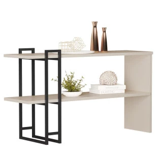 Aparador 136cm Pés Ferro 4034 Luxo JB Bechara Perola/Preto