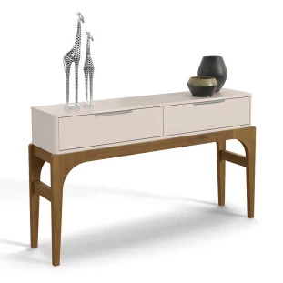 Aparador Para Sala de Jantar 139cm Amalfi Lukaliam Off White/Canela