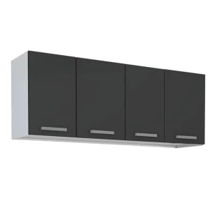 Armário Aéreo de Cozinha 4 Portas Eros Flat 150 Cozimax Preto