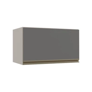Módulo Armário Aéreo 60cm Porta Basculante 100% MDF Cozinha Modulada Gold Robel Fendi/Cinza
