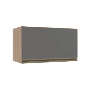 Módulo Armário Aéreo 60cm Porta Basculante 100% MDF Cozinha Modulada Gold Robel Hanover/Cinza
